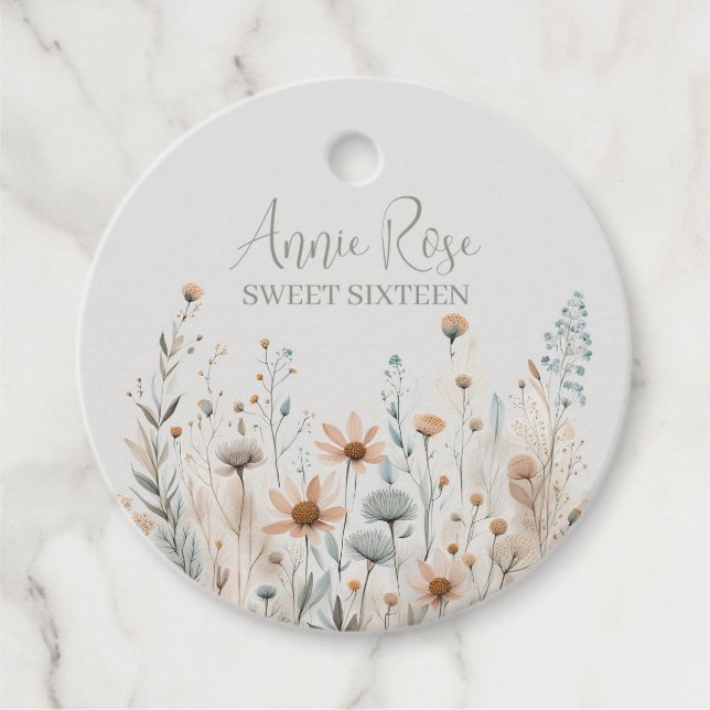 Boho Wildflower Favour Tags (Front)