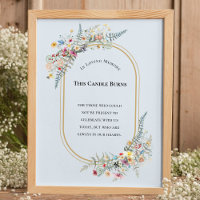 Boho Wildflower Fern Dusty Blue This Candle Burns