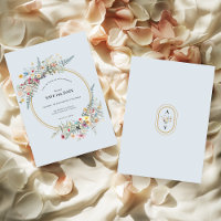 Boho Wildflower Fern Dusty Blue Wedding