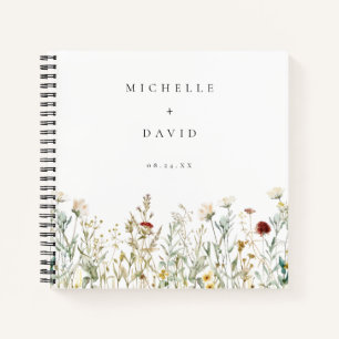 Boho Wildflower Field Wedding Guest Book