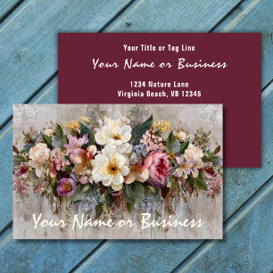 Boho Wildflower Floral Arrangement Business Card