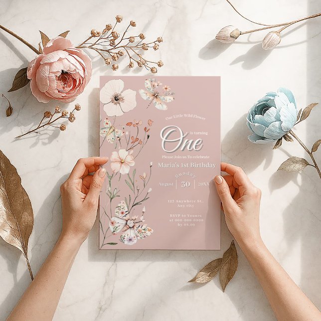 Boho Wildflower Floral Baby Birthday Invitation (Creator Uploaded)