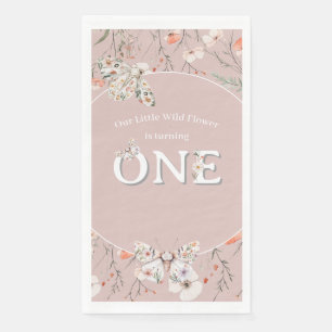 Boho Wildflower Floral Baby Birthday Napkin