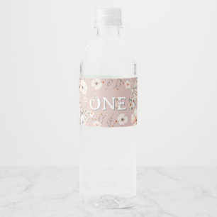 Boho Wildflower Floral Baby Birthday Water Bottle Label