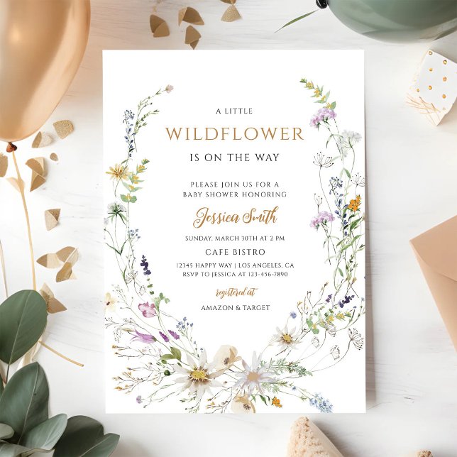 Boho Wildflower Floral Baby Shower Invitation (Creator Uploaded)