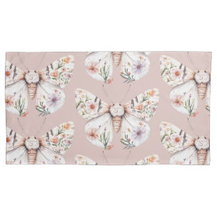 Boho Wildflower Floral Butterfly Pillowcase