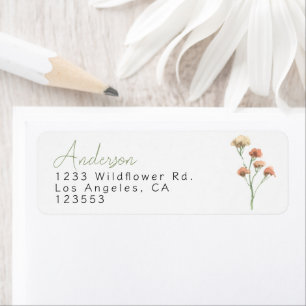 Boho Wildflower Floral Frame Return Address