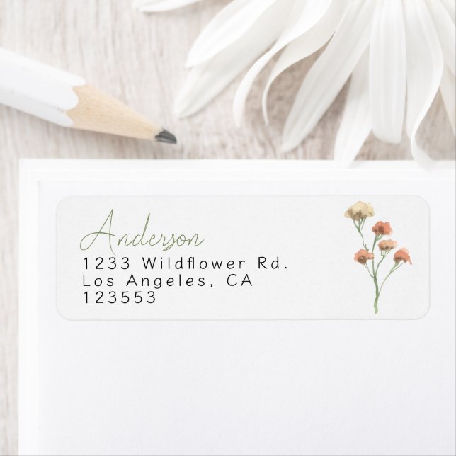 Boho Wildflower Floral Frame Return Address (Insitu)