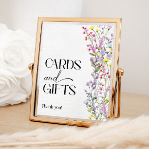 Boho Wildflower Floral Shower Cards and Gifts Poster