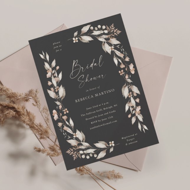 Boho Wildflower Floral Wedding Bridal Shower  (Boho wildflower floral elegant wedding bridal shower invitation magnetic card.)