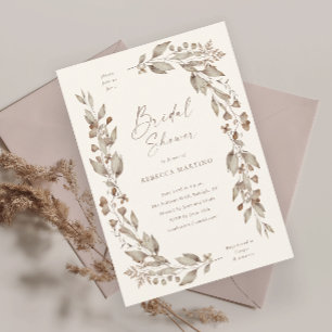 Boho Wildflower Floral Wedding Bridal Shower Invitation