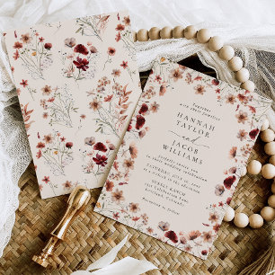 Boho Wildflower Floral Wedding Invitation