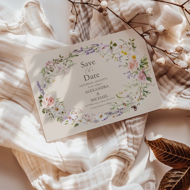 Boho Wildflower Floral Wedding Save The Date (Creator Uploaded)