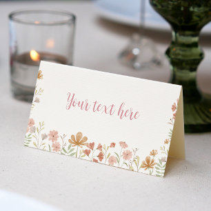 Boho Wildflower Food Tent Place Card