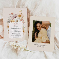 Boho Wildflower Garden Baby Shower Invitation
