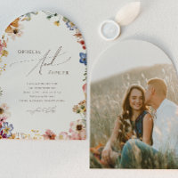 Boho Wildflower Garden Beige Photo Arch Wedding