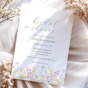 Boho Wildflower Garden Bridal Shower  Invitation
