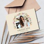 Boho Wildflower Girl High School Graduation<br><div class="desc">Celebrate your high school senior's graduation with a Boho Wildflower Arch Photo graduation announcement! This stunning design features a beautiful arch of colourful wildflowers,  perfect for capturing her free-spirited personality.</div>