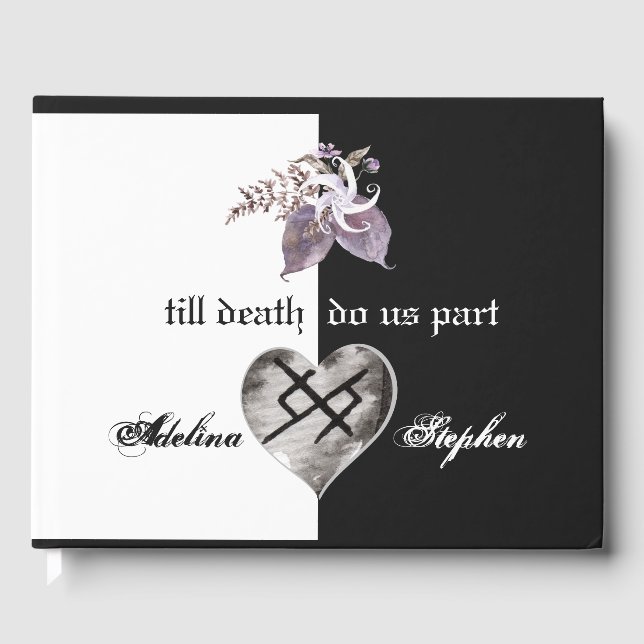 Boho Wildflower Gothic Viking Eternal Love Wedding Guest Book (Front)