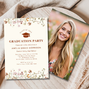 Boho Wildflower Graduation Party Boho Bloom Invitation