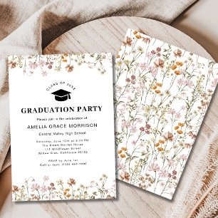 Boho Wildflower Graduation Party Boho Bloom Invitation