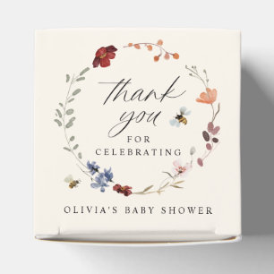 Boho Wildflower Greenery Baby Shower Favour Box