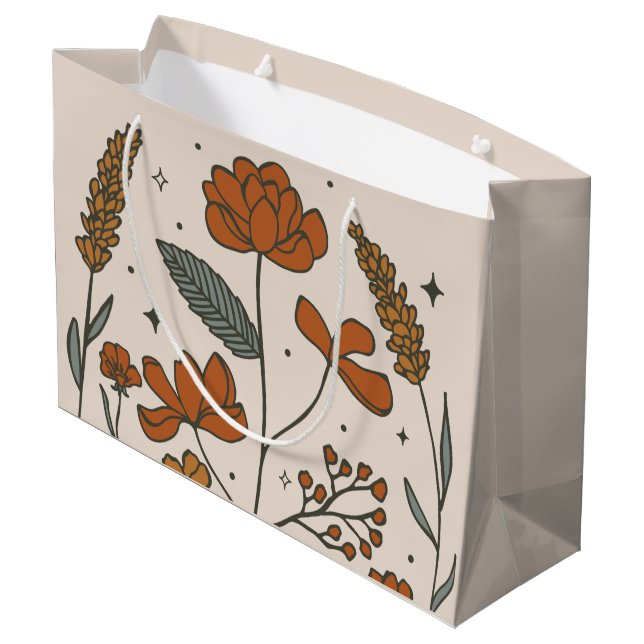 Boho Wildflower Large Gift Bag (Back Angled)