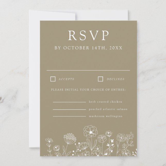 Boho Wildflower Modern Watercolor Wedding Invitation (Front)