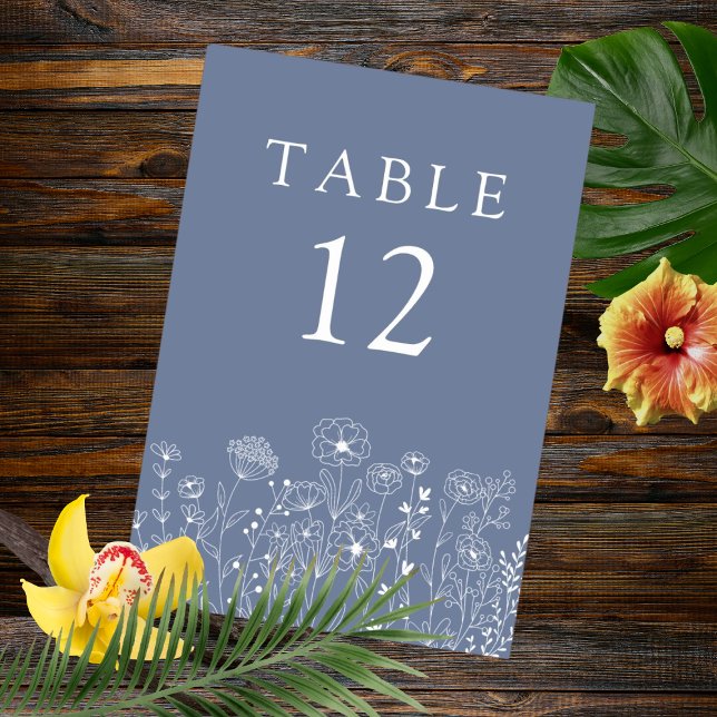Boho Wildflower Modern Watercolor Wedding Table Number (Creator Uploaded)