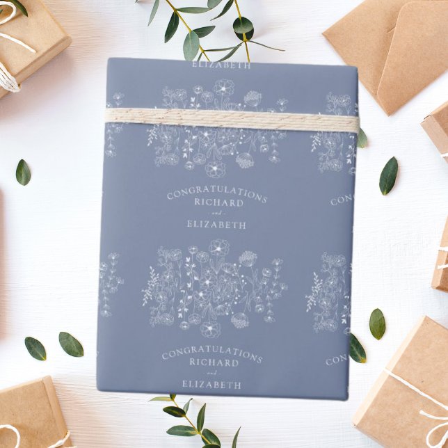 Boho Wildflower Modern Watercolor Wedding Wrapping Paper (Creator Uploaded)