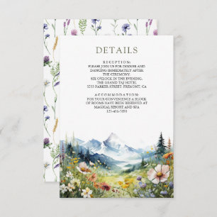 Boho Wildflower Mountain Meadow Wedding Details Enclosure Card