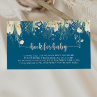 Boho Wildflower Navy Baby Shower Book Request