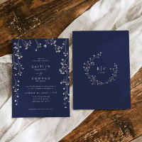 Boho Wildflower Navy Blue Baby's Breath Wedding
