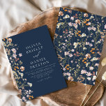 Boho Wildflower Navy Blue Garden Wedding Invitation<br><div class="desc">Immerse your guests in the romance of nature with our Boho Wildflower Garden Wedding Invitation. Inspired by the beauty of untamed blooms, this invitation captures the essence of a free-spirited celebration. The enchanting design features delicate wildflowers dancing amidst lush greenery, setting the perfect tone for your garden wedding. The boho-chic...</div>