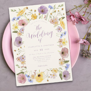Boho Wildflower Pastel Wedding Invitation