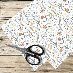 boho wildflower pattern tissue paper