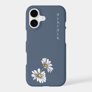 Boho Wildflower Personalized Slate Blue