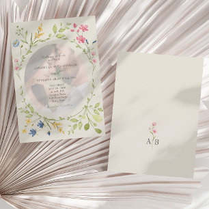 Boho Wildflower Photo Wedding Invitation