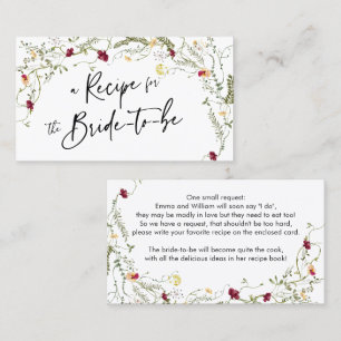 Boho Wildflower Recipe Bridal Enclosure Card