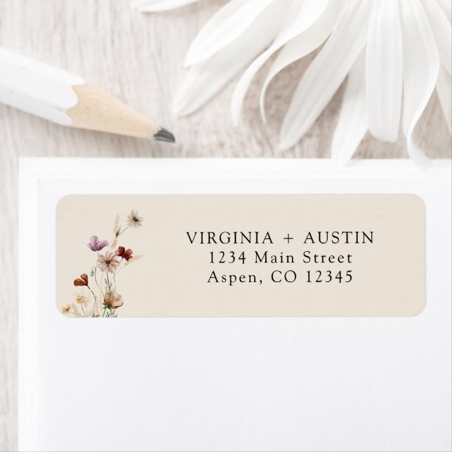 Boho Wildflower Return Address Label (Insitu)