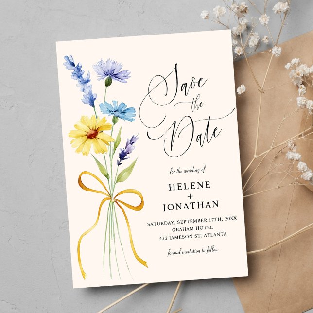 Boho Wildflower Rustic Garden Elegant Wedding Save The Date (Boho Wildflower Rustic Garden Elegant Wedding Save The Date)