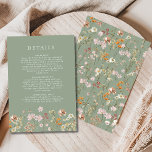 Boho Wildflower Sage Green Garden Wedding Details Invitation<br><div class="desc">Capture the essence of your enchanting Wildflower Garden Wedding with our Details Enclosure Card. Delicate wildflowers grace the card, setting the tone for your celebration amidst nature's beauty. This carefully crafted card seamlessly complements your invitations, providing essential information in a charming manner. From venue directions to accommodation details, each word...</div>