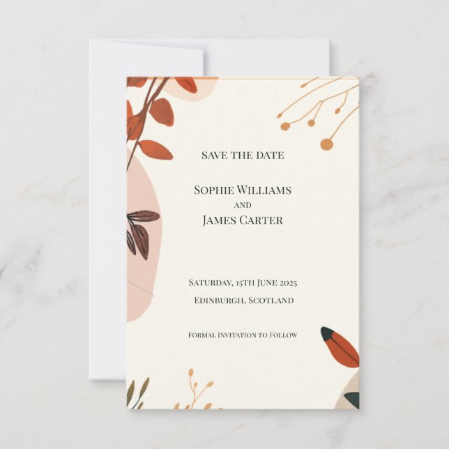 Boho Wildflower Save the Date (Front)