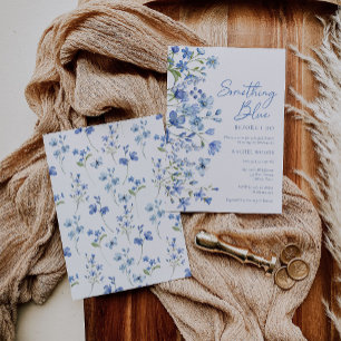 Boho Wildflower Something Blue I Do Bridal Shower Invitation