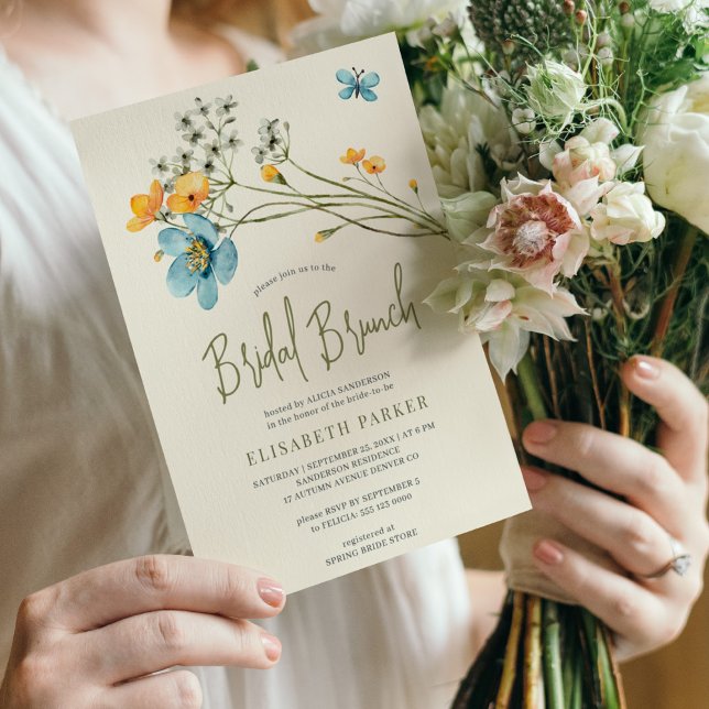 Boho wildflower spring bridal brunch invitation (Creator Uploaded)