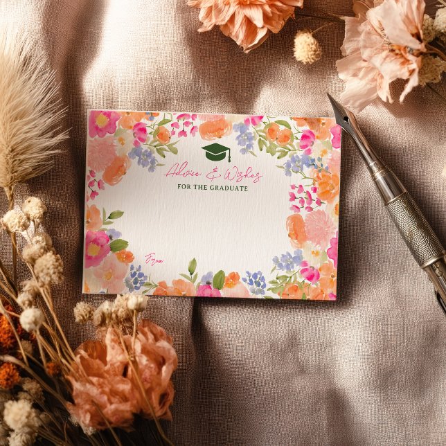 Boho Wildflower Summer graduation advice wishes Enclosure Card (Boho Wildflower Summer graduation advice wishes Enclosure Card)