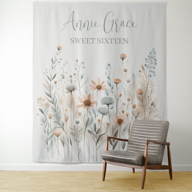Boho Wildflower Tapestry (In Situ)