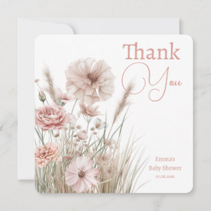 Boho Wildflower Thank You Card