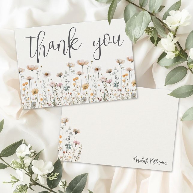 Boho Wildflower Thank You Card (Boho Wildflower Thank You Card)