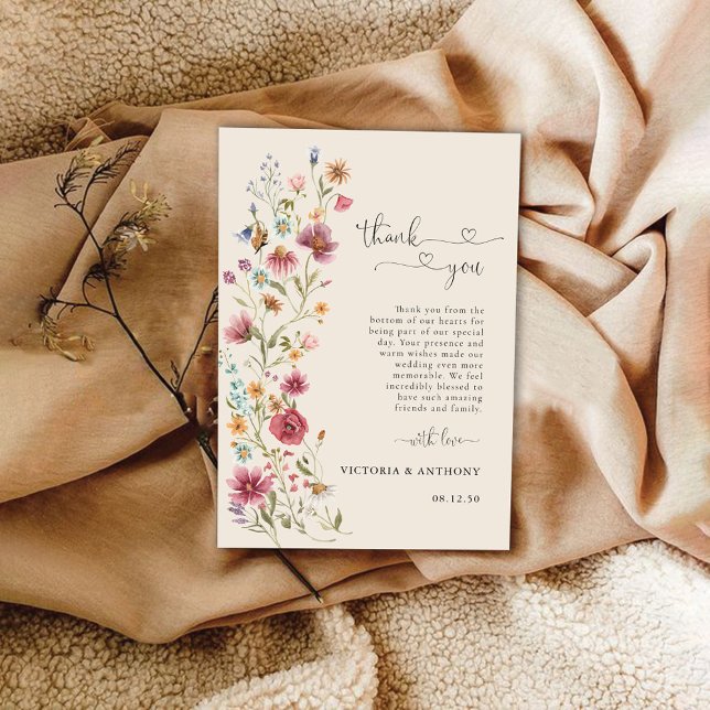 Boho Wildflower Thank You Card (Creator Uploaded)